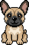 French Bulldog pixel art