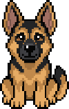 German Shepherd pixel art